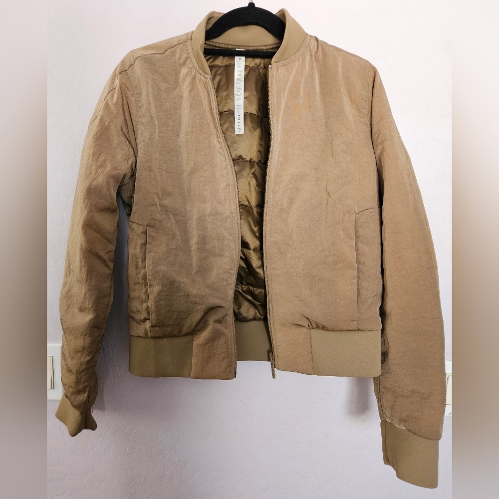 lululemon athletica Womens Light Brown Bomber Jacket